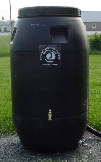 Image of constructed Rain Barrel