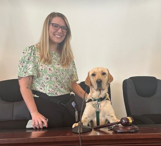 Tweed and Sarah Junkins in Court