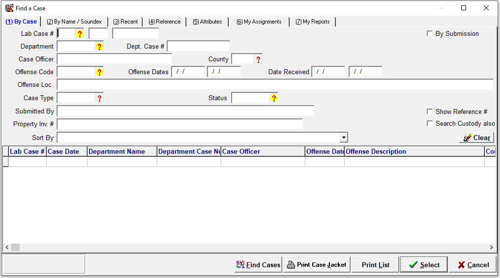 BEAST LIMS - Find a Case